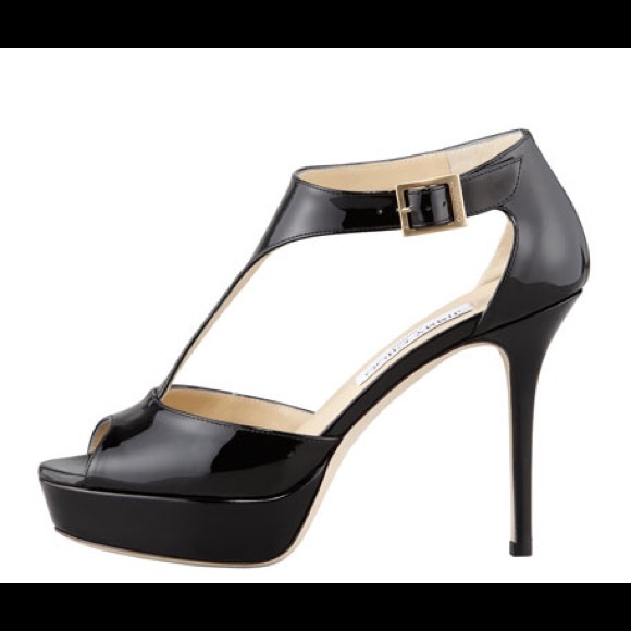 Jimmy Choo Tribe Patent leather T Strap Sandal - Picture 11 of 13